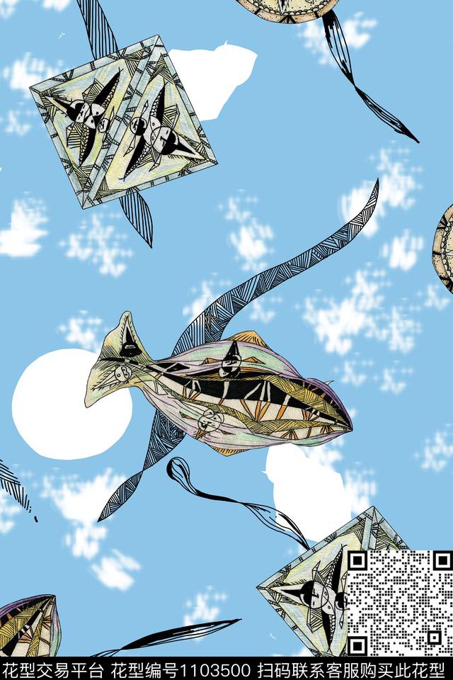 卡通抽象大牌风数码印花华亿平台下载（图片编号: 1103500） - 瓦栏（Walan）