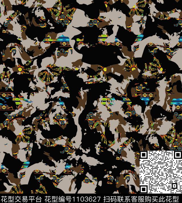 数码华亿平台几何大牌风数码印花华亿平台下载（图片编号: 1103627） - 瓦栏（Walan）