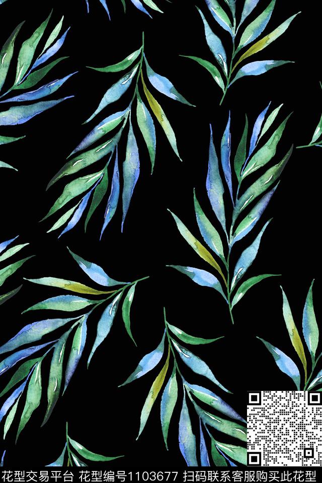 数码华亿平台黑底花卉花卉数码印花华亿平台下载（图片编号: 1103677） - 瓦栏（Walan）