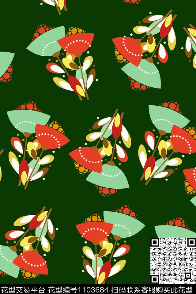 数码华亿平台黑底花卉花卉数码印花华亿平台下载（图片编号: 1103684） - 瓦栏（Walan）