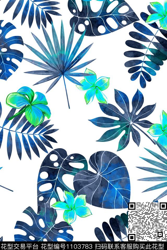 绿植树叶热带华亿平台花卉植物传统印花华亿平台下载（图片编号: 1103783） - 瓦栏（Walan）