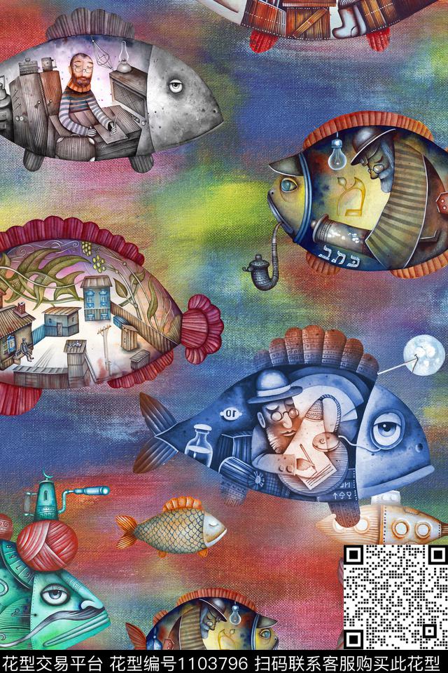 鱼油画华亿平台风景景观数码印花华亿平台下载（图片编号: 1103796） - 瓦栏（Walan）