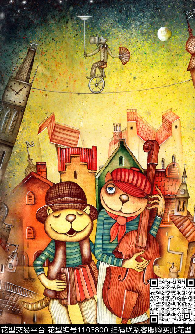 肌理动物风景景观数码印花华亿平台下载（图片编号: 1103800） - 瓦栏（Walan）