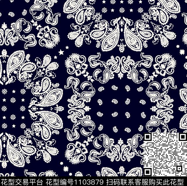 小碎花几何复古传统印花华亿平台下载（图片编号: 1103879） - 瓦栏（Walan）