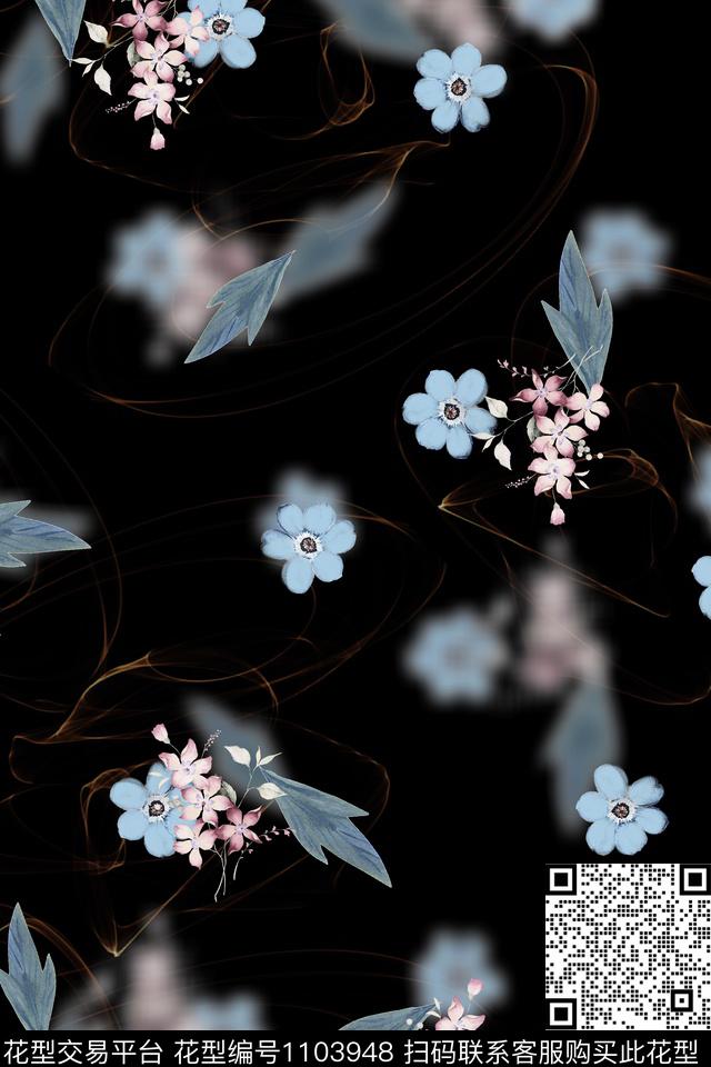 数码华亿平台小碎花手绘花卉数码印花华亿平台下载（图片编号: 1103948） - 瓦栏（Walan）