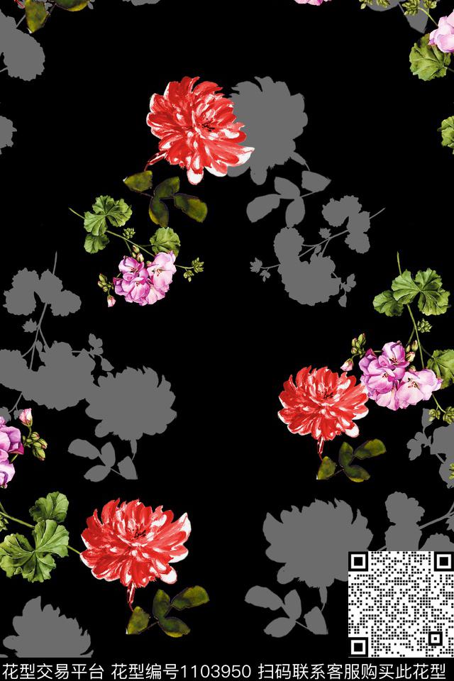 数码华亿平台小碎花手绘花卉数码印花华亿平台下载（图片编号: 1103950） - 瓦栏（Walan）