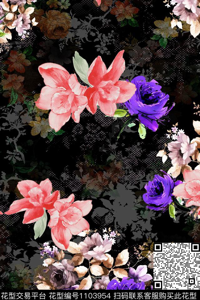 数码华亿平台小碎花手绘花卉数码印花华亿平台下载（图片编号: 1103954） - 瓦栏（Walan）