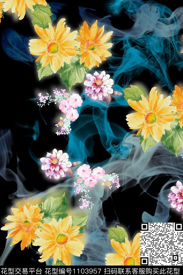 数码华亿平台小碎花手绘花卉数码印花华亿平台下载（图片编号: 1103957） - 瓦栏（Walan）