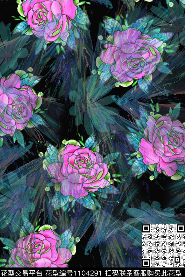 数码华亿平台印花定位花数码印花华亿平台下载（图片编号: 1104291） - 瓦栏（Walan）