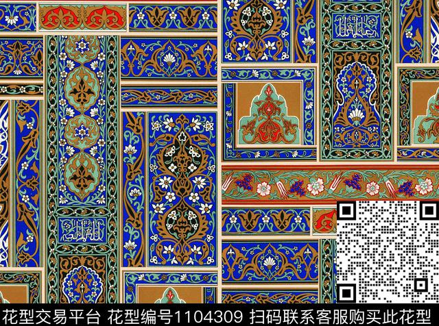 古典花纹民族风女装数码印花华亿平台下载（图片编号: 1104309） - 瓦栏（Walan）