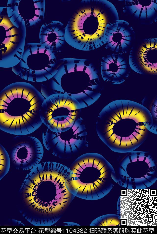 抽象复古大牌风数码印花华亿平台下载（图片编号: 1104382） - 瓦栏（Walan）