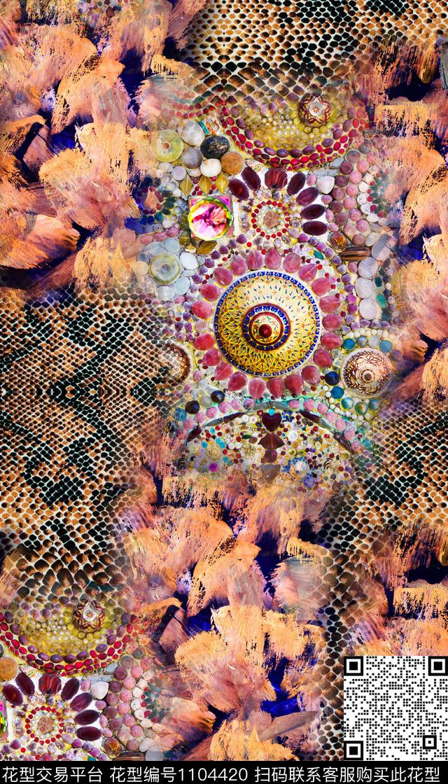 花卉女装四方数码印花华亿平台下载（图片编号: 1104420） - 瓦栏（Walan）