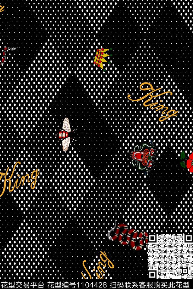 卡通男装黑白华亿平台数码印花华亿平台下载（图片编号: 1104428） - 瓦栏（Walan）