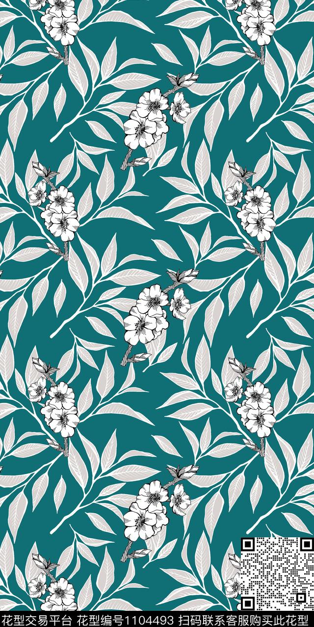 数码华亿平台花卉大牌风数码印花华亿平台下载（图片编号: 1104493） - 瓦栏（Walan）