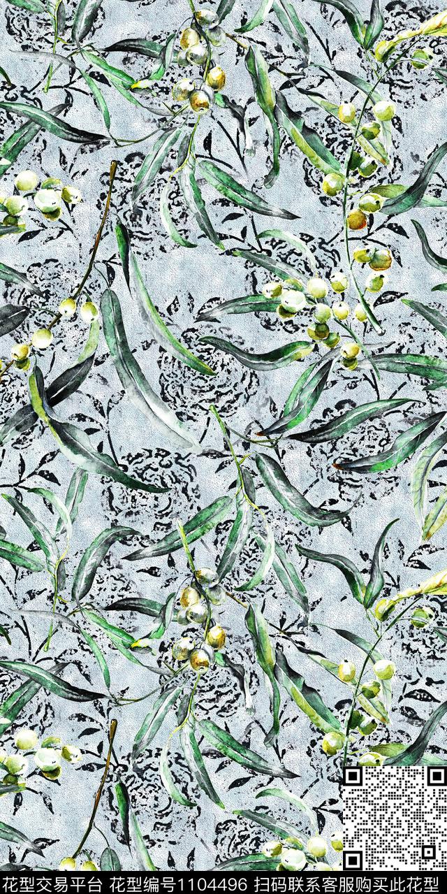 数码华亿平台花卉大牌风数码印花华亿平台下载（图片编号: 1104496） - 瓦栏（Walan）