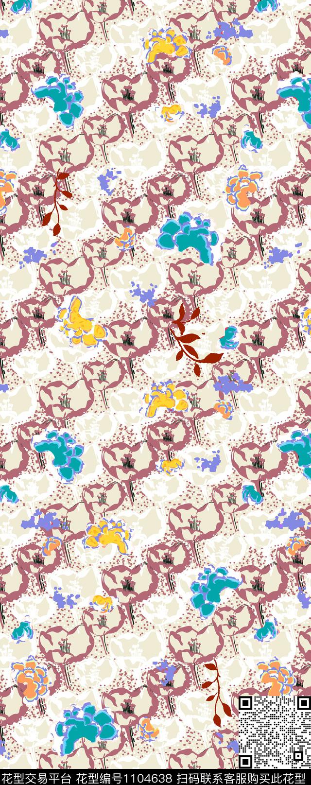 几何花卉几何花卉数码印花华亿平台下载（图片编号: 1104638） - 瓦栏（Walan）