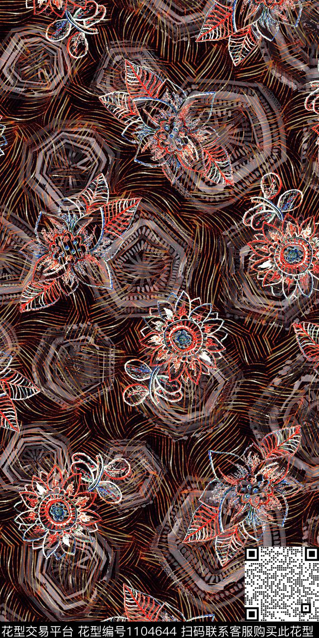 数码华亿平台大牌风民族风数码印花华亿平台下载（图片编号: 1104644） - 瓦栏（Walan）