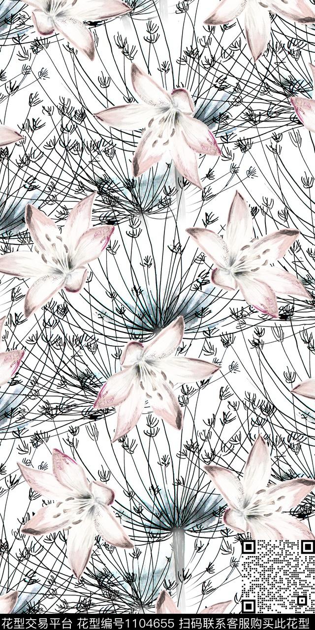 数码华亿平台小碎花花卉数码印花华亿平台下载（图片编号: 1104655） - 瓦栏（Walan）