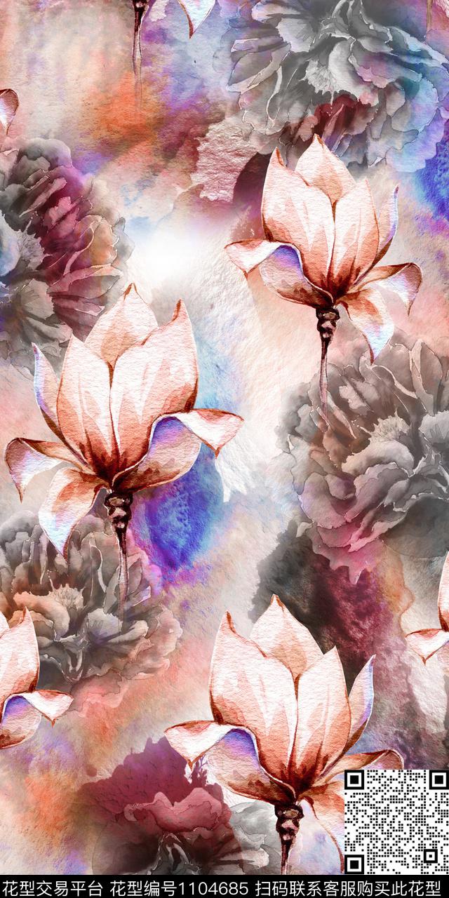 淑女数码华亿平台复古数码印花华亿平台下载（图片编号: 1104685） - 瓦栏（Walan）