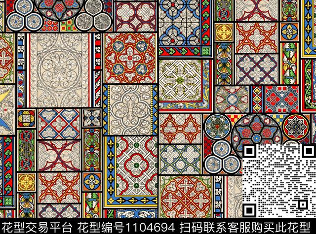 古典花纹民族风女装数码印花华亿平台下载（图片编号: 1104694） - 瓦栏（Walan）