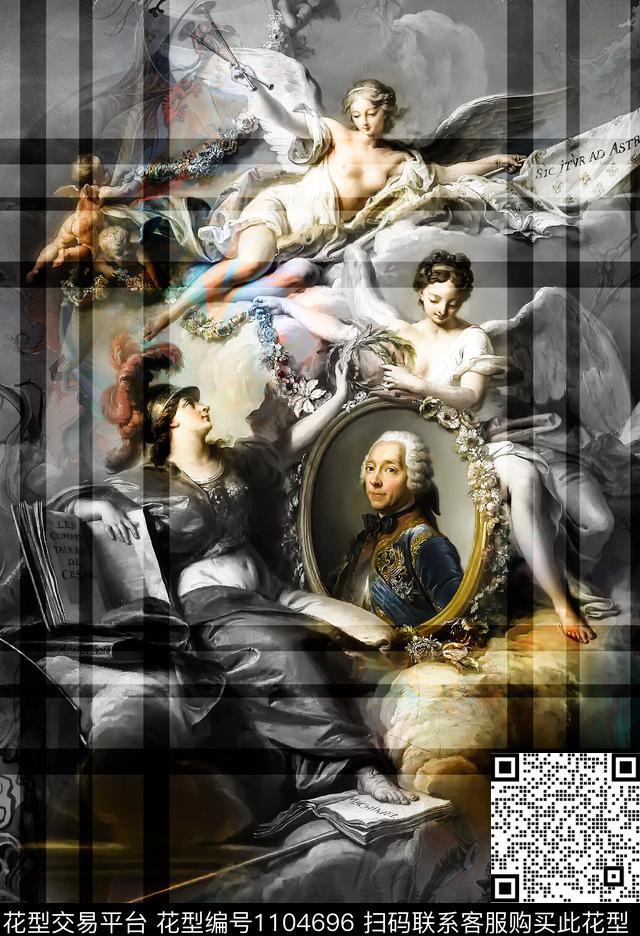 欧洲宫廷风神话圣母欧美数码印花华亿平台下载（图片编号: 1104696） - 瓦栏（Walan）
