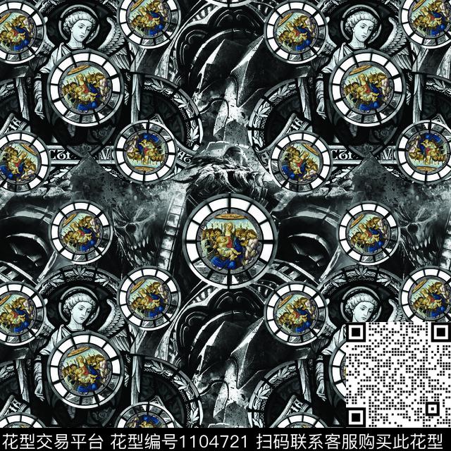 秋冬华亿平台抽象大牌风数码印花华亿平台下载（图片编号: 1104721） - 瓦栏（Walan）