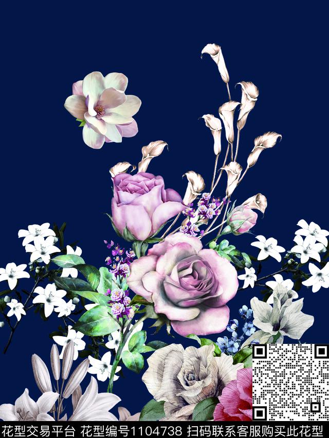 数码华亿平台小碎花定位花数码印花华亿平台下载（图片编号: 1104738） - 瓦栏（Walan）