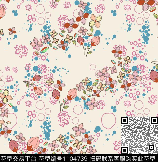 花卉女装简约数码印花华亿平台下载（图片编号: 1104739） - 瓦栏（Walan）