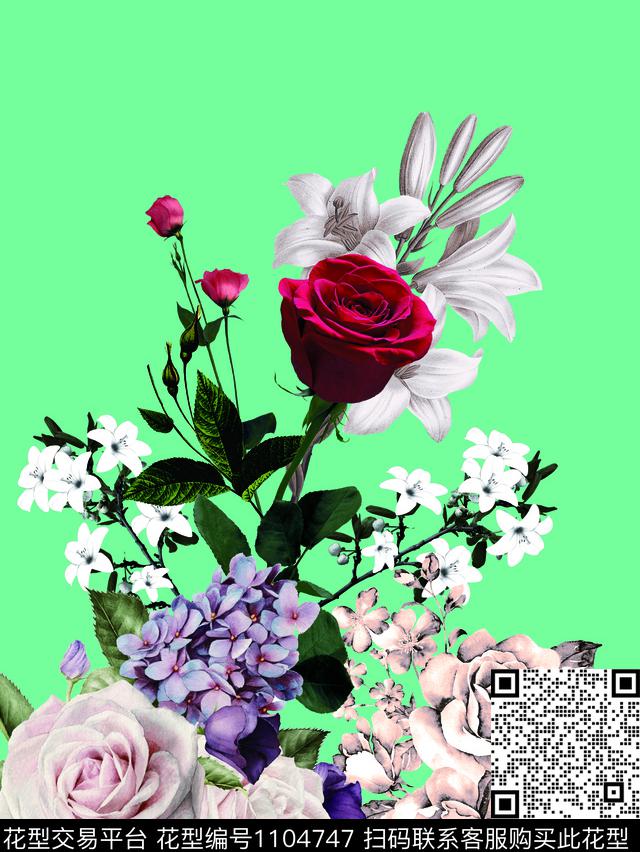 数码华亿平台小碎花定位花数码印花华亿平台下载（图片编号: 1104747） - 瓦栏（Walan）