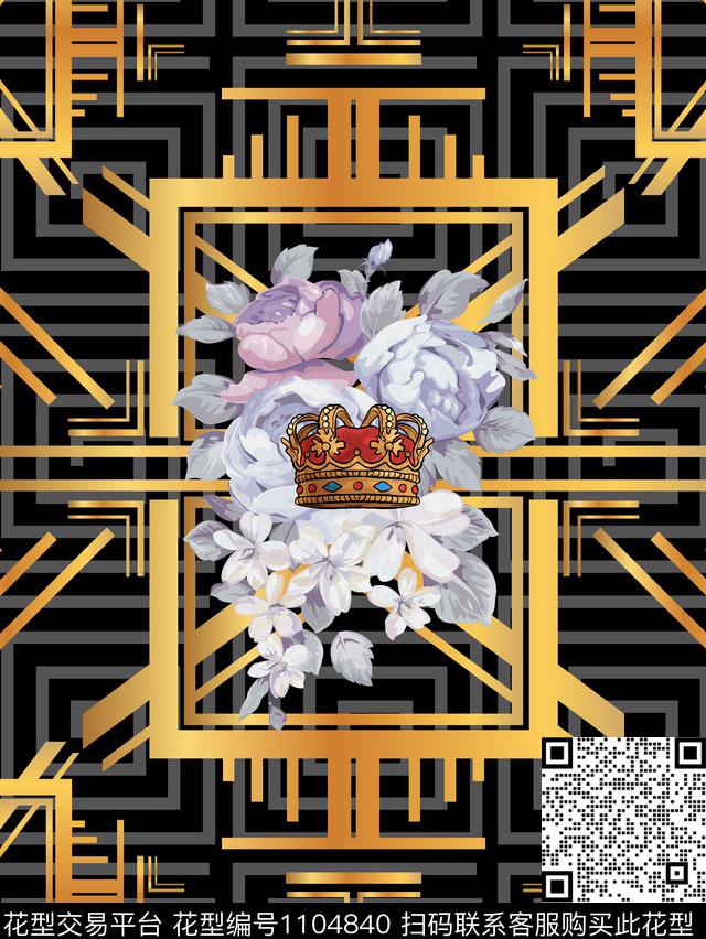 花卉大牌风珠宝宝石数码印花华亿平台下载（图片编号: 1104840） - 瓦栏（Walan）