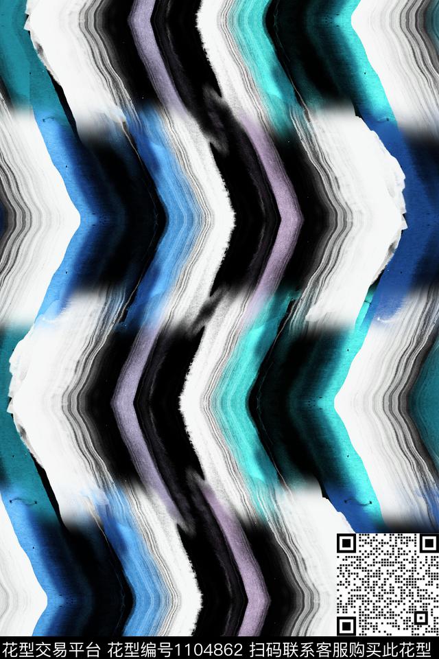 肌理笔触抽象数码印花华亿平台下载（图片编号: 1104862） - 瓦栏（Walan）