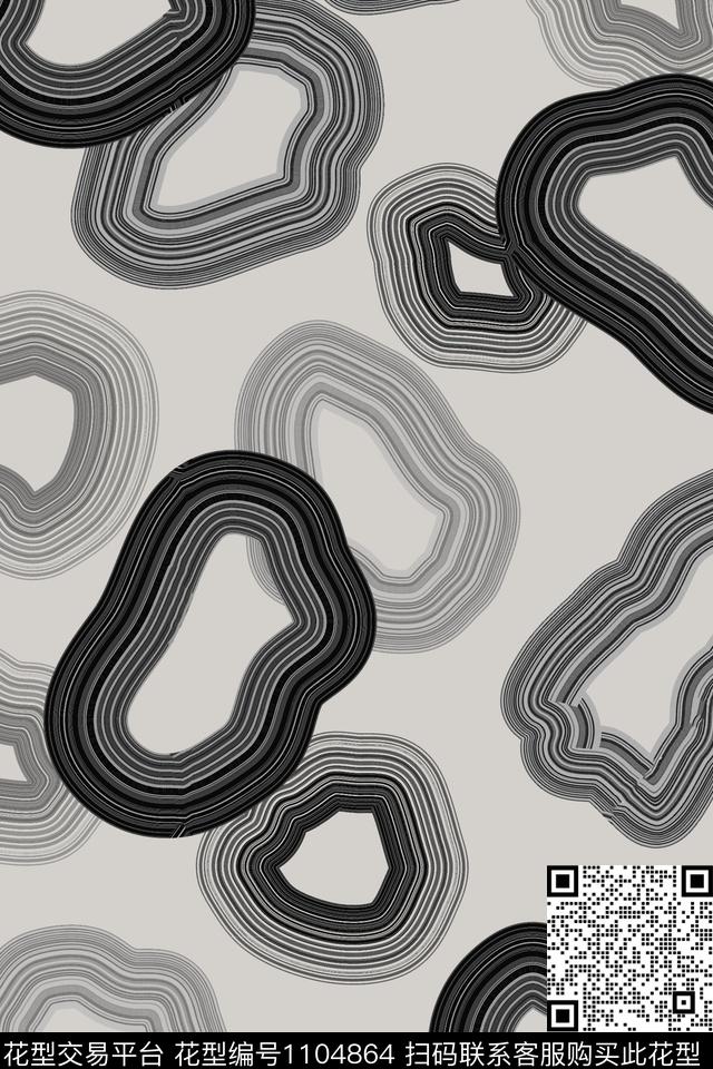 肌理线条抽象数码印花华亿平台下载（图片编号: 1104864） - 瓦栏（Walan）