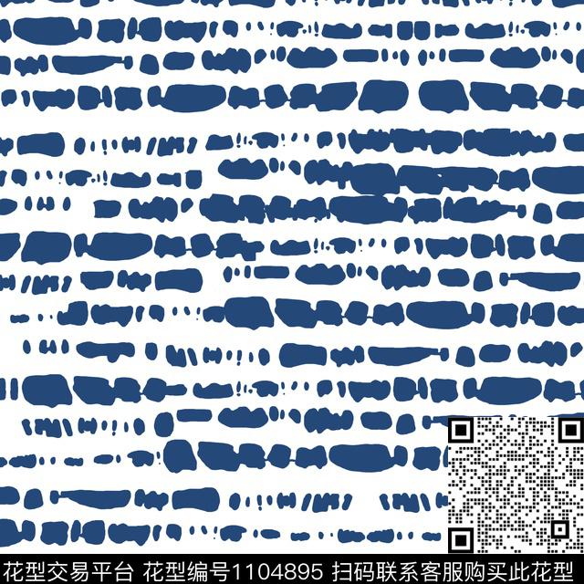 几何扎染华亿平台蓝色数码印花华亿平台下载（图片编号: 1104895） - 瓦栏（Walan）