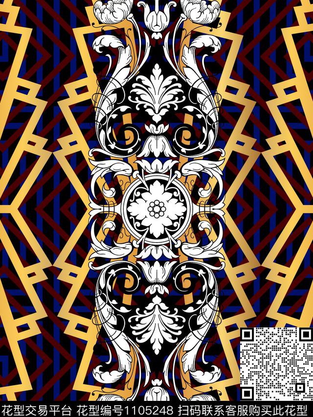 几何大牌风欧洲数码印花华亿平台下载（图片编号: 1105248） - 瓦栏（Walan）