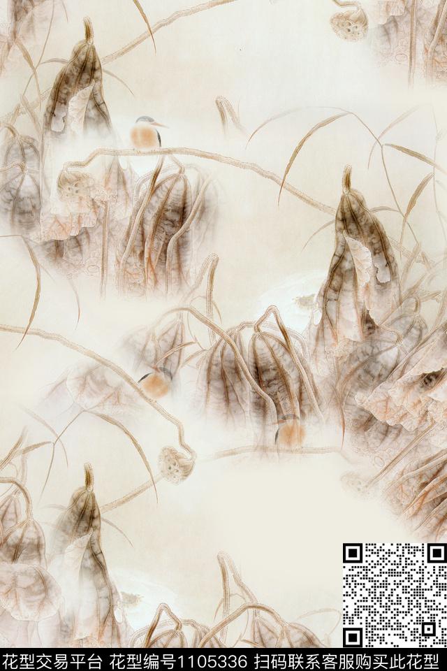 数码华亿平台花卉荷花数码印花华亿平台下载（图片编号: 1105336） - 瓦栏（Walan）