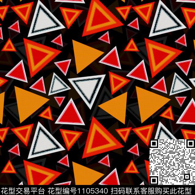 数码华亿平台复古几何数码印花华亿平台下载（图片编号: 1105340） - 瓦栏（Walan）