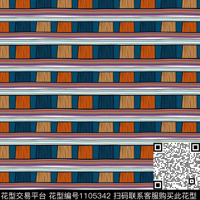 数码华亿平台复古几何数码印花华亿平台下载（图片编号: 1105342） - 瓦栏（Walan）