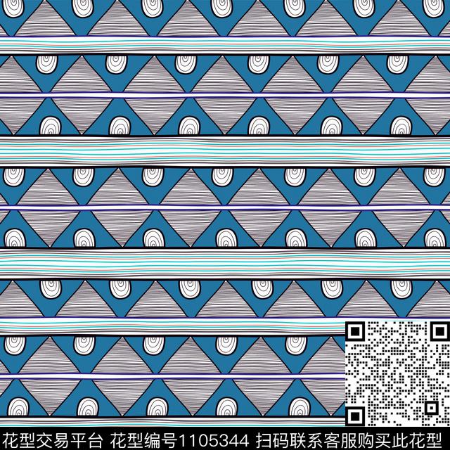 数码华亿平台复古几何数码印花华亿平台下载（图片编号: 1105344） - 瓦栏（Walan）