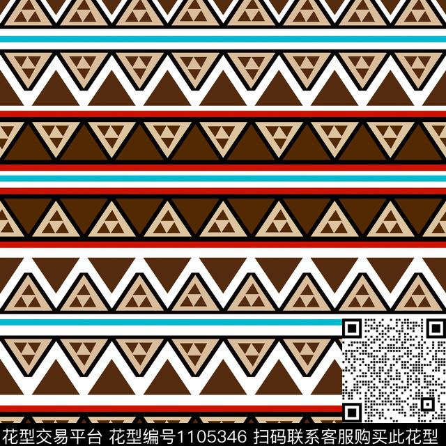 数码华亿平台复古几何数码印花华亿平台下载（图片编号: 1105346） - 瓦栏（Walan）