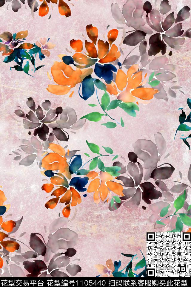 数码华亿平台花卉满版散花数码印花华亿平台下载（图片编号: 1105440） - 瓦栏（Walan）
