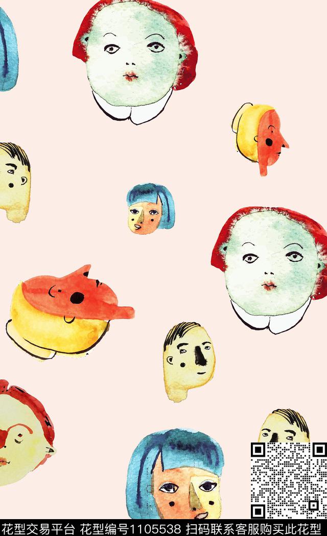 卡通女装人物数码印花华亿平台下载（图片编号: 1105538） - 瓦栏（Walan）