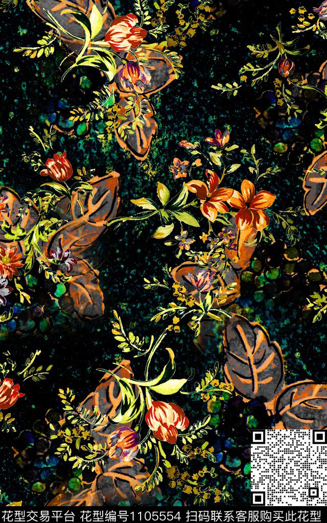 肌理小碎花花卉数码印花华亿平台下载（图片编号: 1105554） - 瓦栏（Walan）