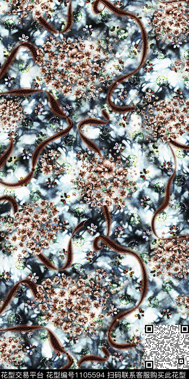 数码华亿平台大牌风抽象数码印花华亿平台下载（图片编号: 1105594） - 瓦栏（Walan）