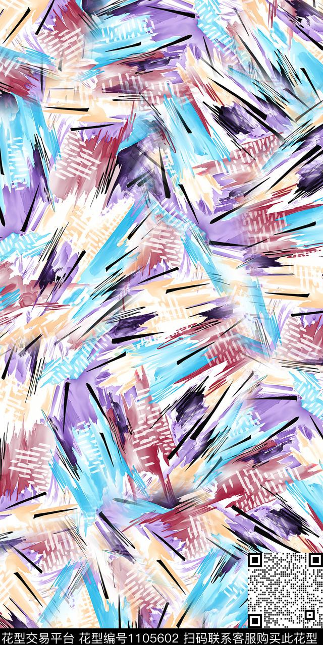 数码华亿平台大牌风几何数码印花华亿平台下载（图片编号: 1105602） - 瓦栏（Walan）