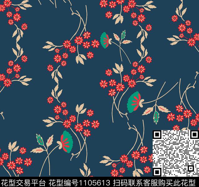 植物花卉女装传统印花华亿平台下载（图片编号: 1105613） - 瓦栏（Walan）