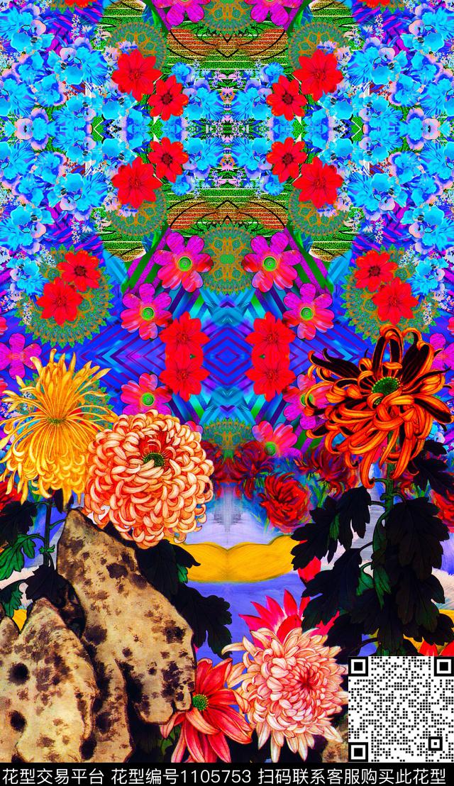 数码华亿平台复古定位花数码印花华亿平台下载（图片编号: 1105753） - 瓦栏（Walan）