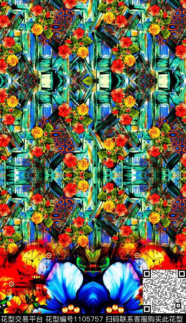 数码华亿平台复古定位花数码印花华亿平台下载（图片编号: 1105757） - 瓦栏（Walan）