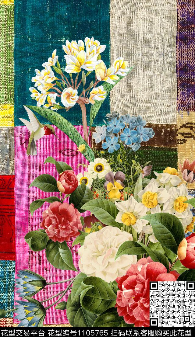 数码华亿平台复古定位花数码印花华亿平台下载（图片编号: 1105765） - 瓦栏（Walan）