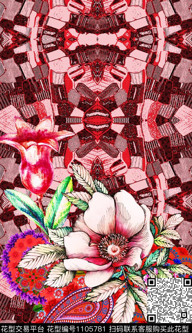 数码华亿平台复古定位花数码印花华亿平台下载（图片编号: 1105781） - 瓦栏（Walan）