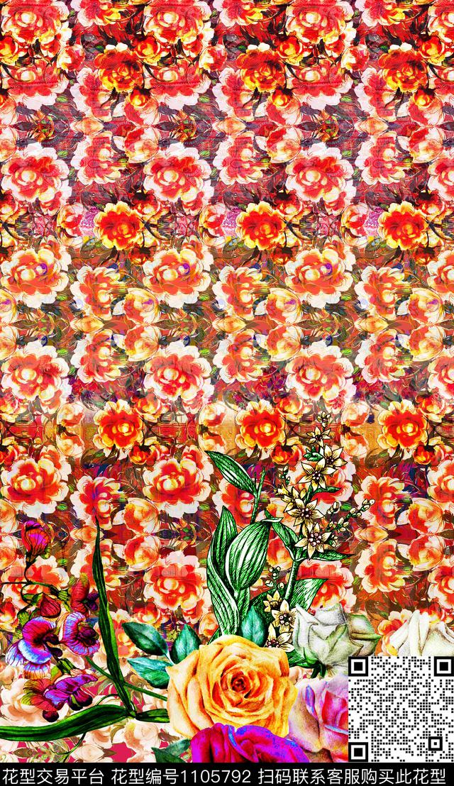 复古波西米亚民族风数码印花华亿平台下载（图片编号: 1105792） - 瓦栏（Walan）